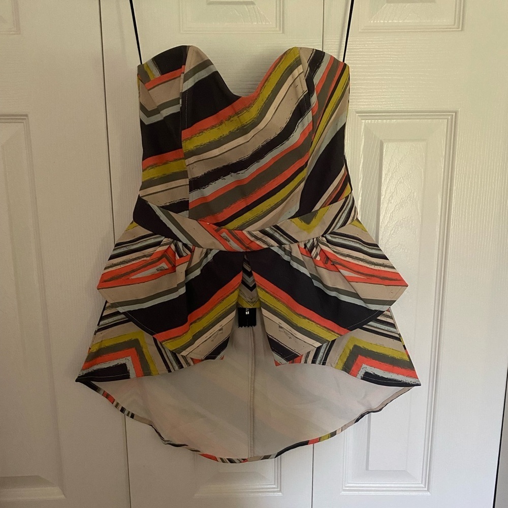 Pink Stitch  Asymmetrical strapless top Size 4 NWOT